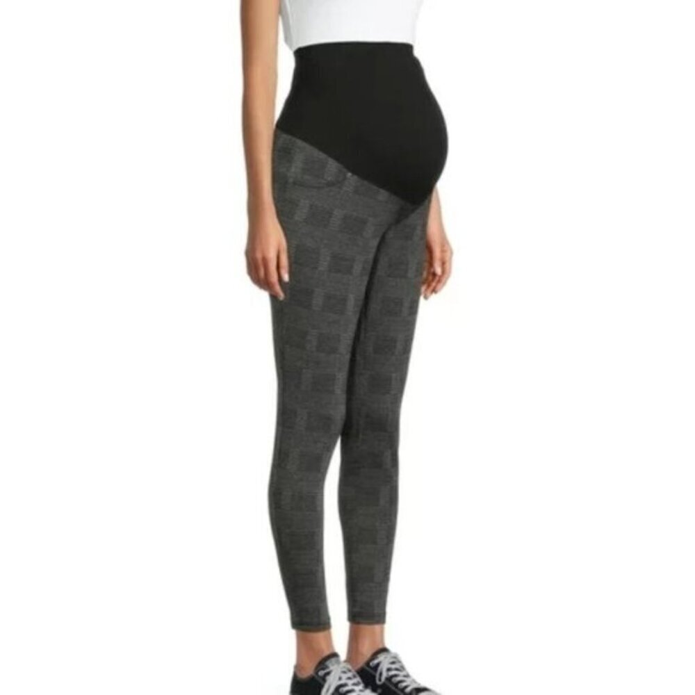 Time and Tru Women's Maternity Jegging, Grey Plaid, size M (8-10) NWT